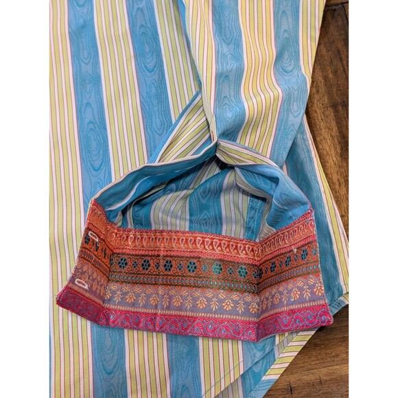 Robert Graham Vertical Striped Long Sleeve Button Up Shirt Large Flip Cuff - Picture 8 of 11